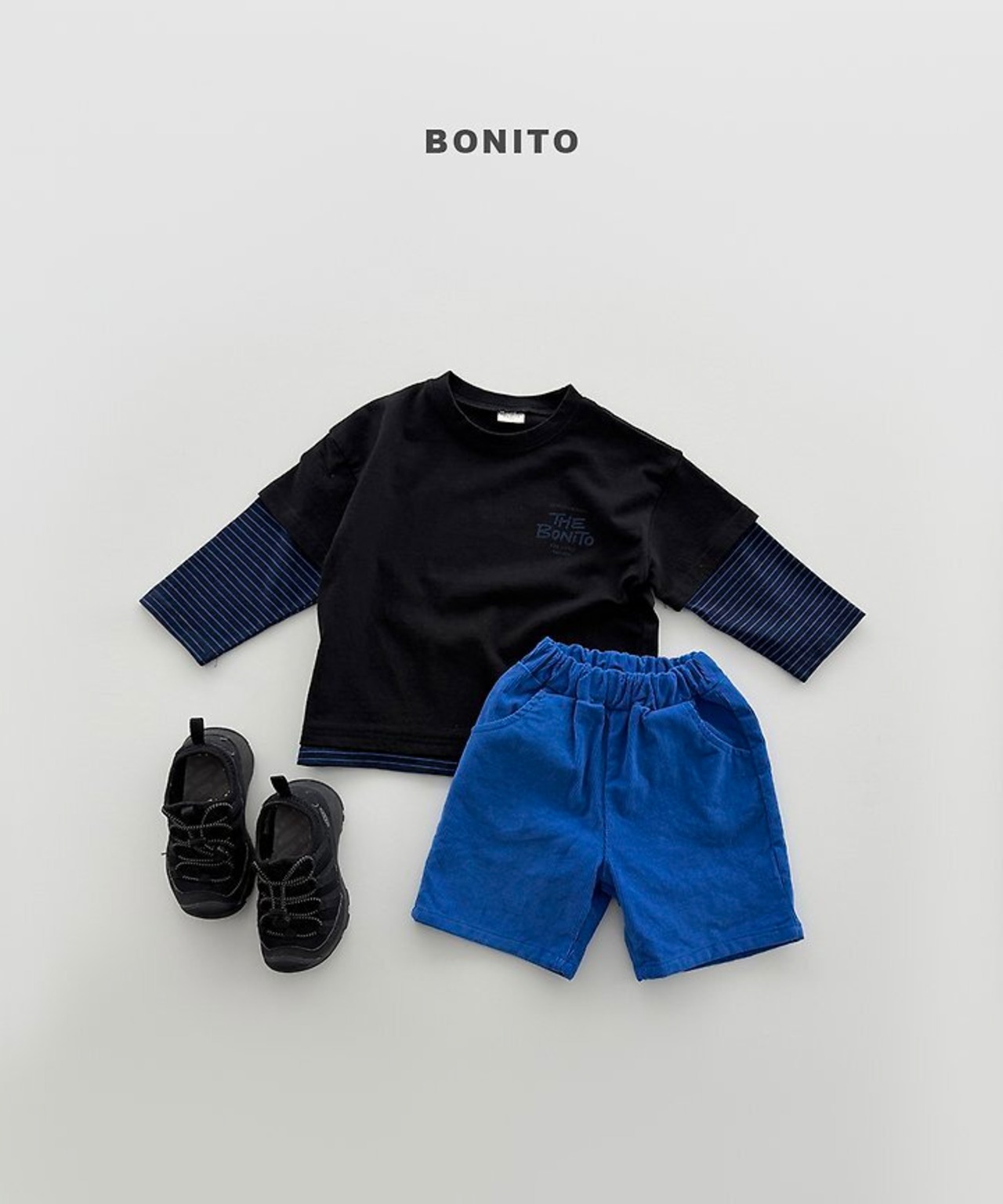 韓国子供服 / BONITO / 26Autumn / レイヤード風半袖Tシャツ / 秋服 *12M~JM *