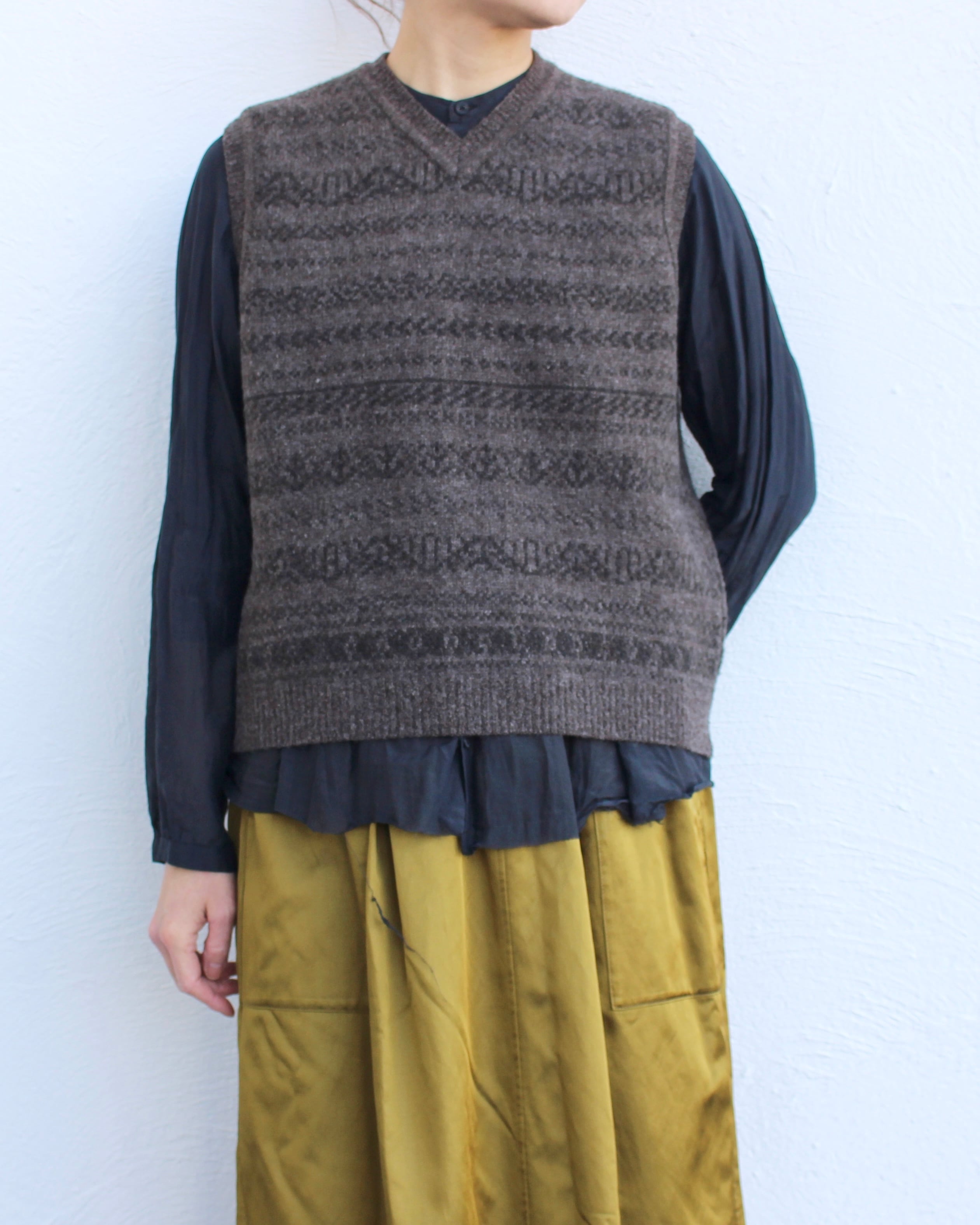 pas de calais/jacquard knit vest