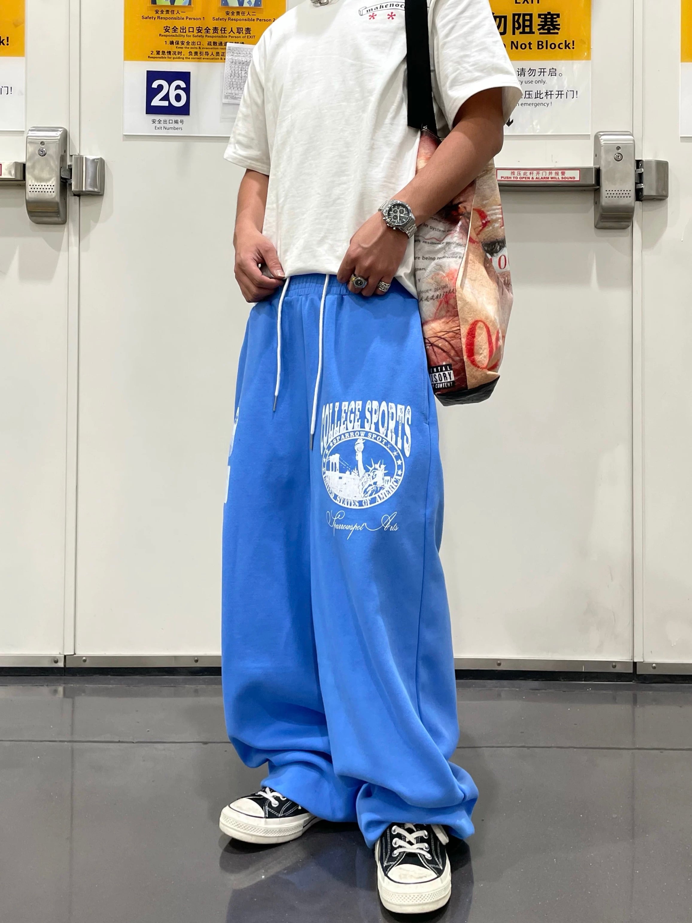 Sky Blue Baggy Sweatpants 074 | PAY ID