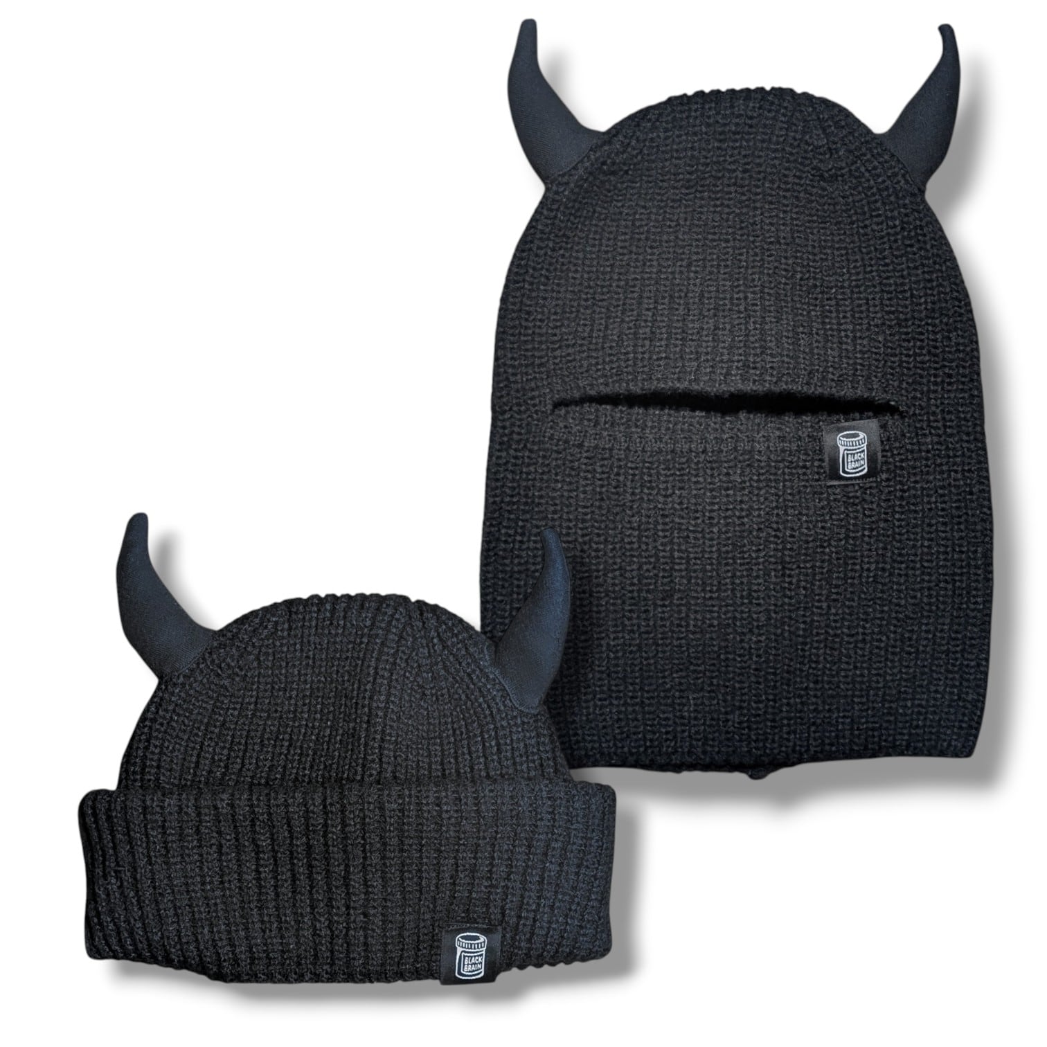帽子 NULLUS Draped Balaclava Devil Balaclava(Black) | BLACK BRAIN