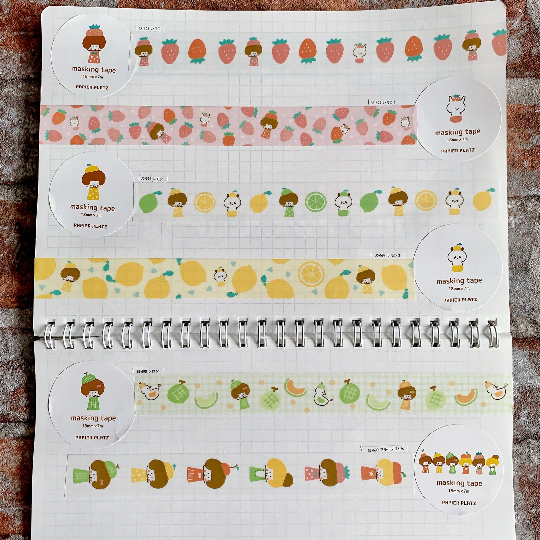 mizutamaさん フルーツちゃん第二弾 マスキングテープ【レモン2