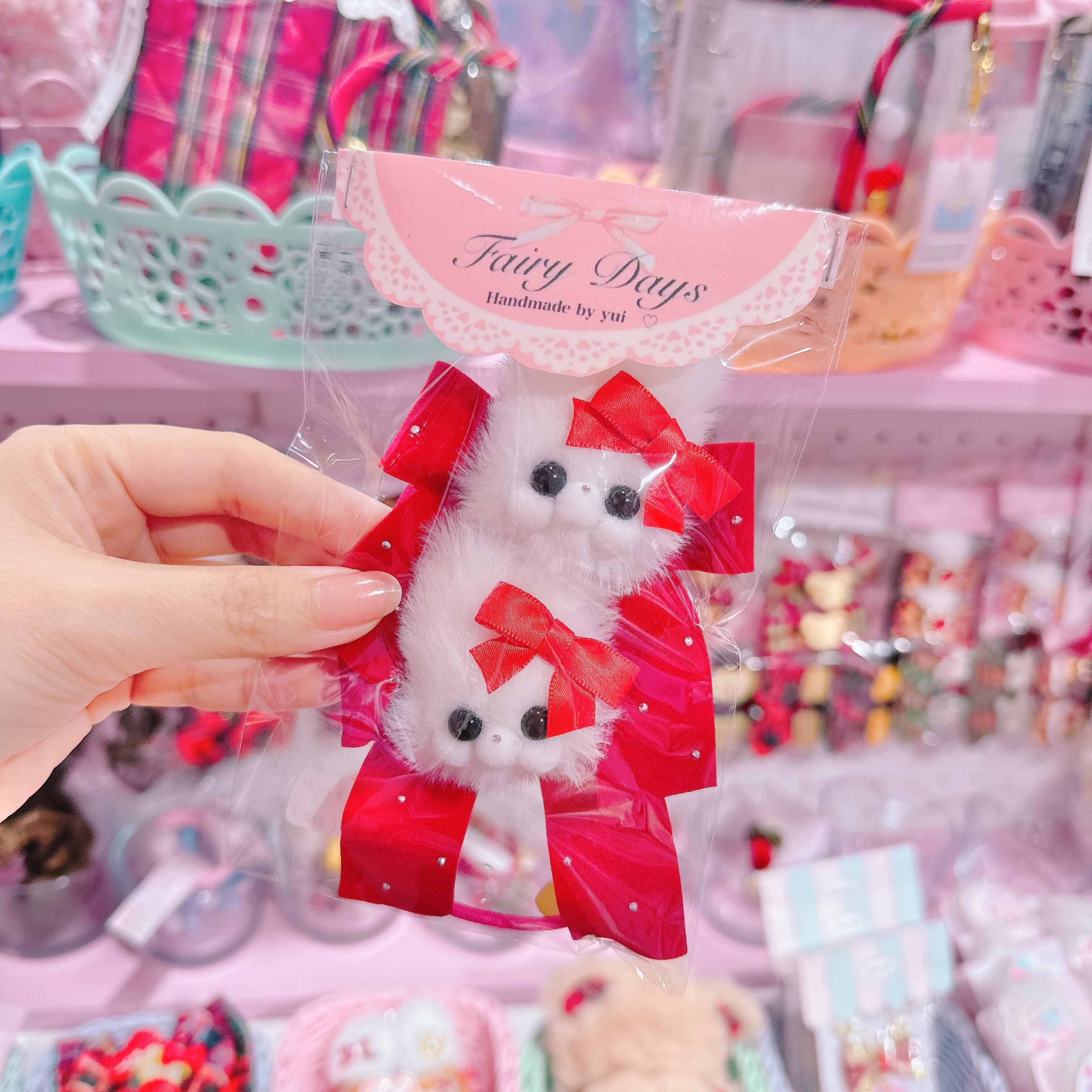 【G6】41-11モグモグちゃんベロアツインヘアクリップ