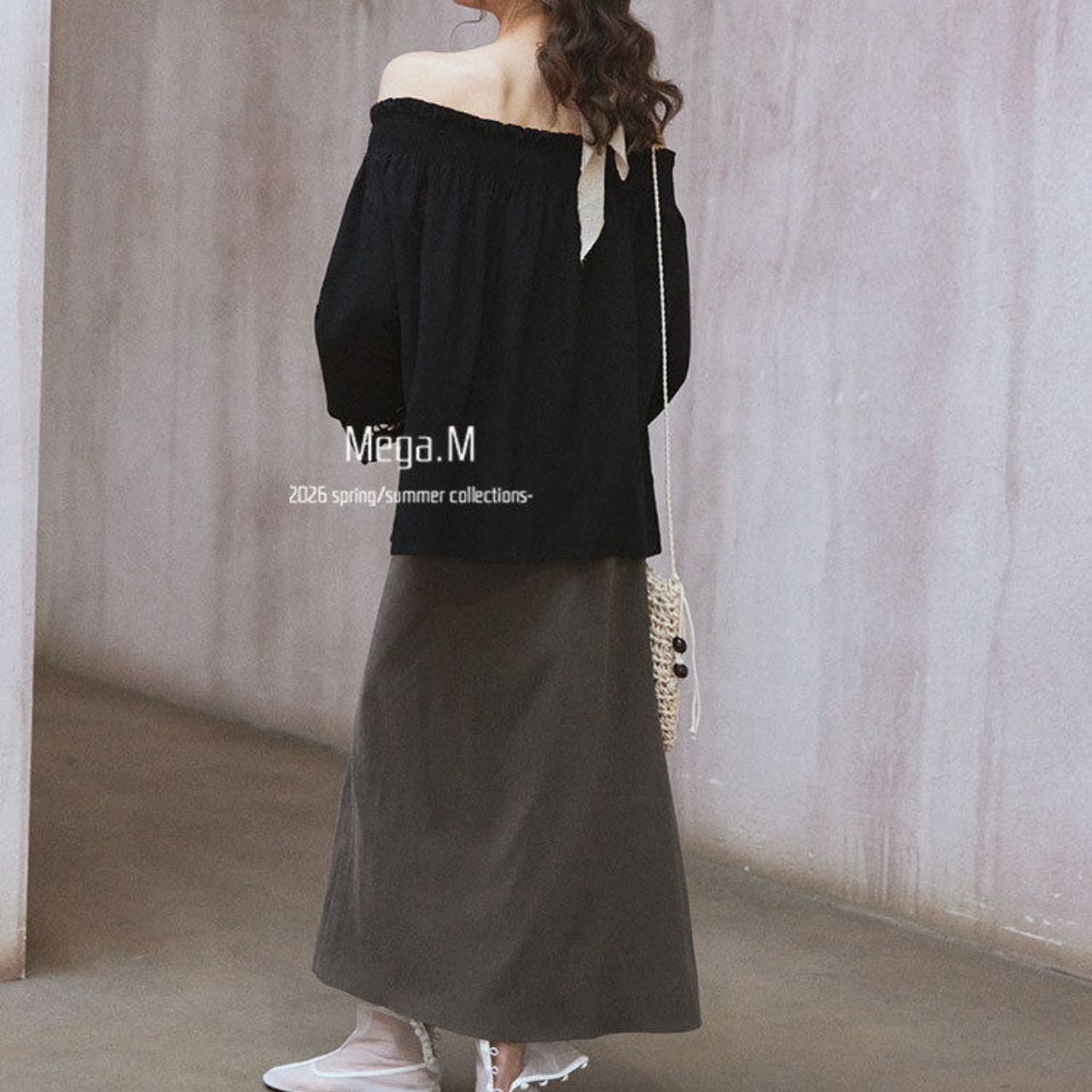 Gathered Long Sleeve Off-Shoulder Tunic T0741