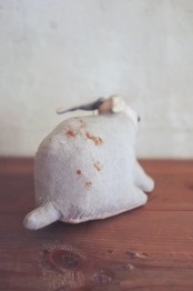 フランス 青いうさぎさんと薔薇色のリボンc ドール アンティーク