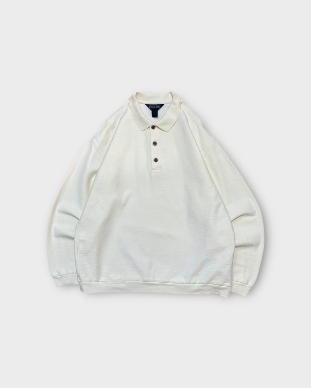 【VINTAGE】1990’s “LANDS’ END” Pique Knit Polo Sweatshirt MADE IN USA