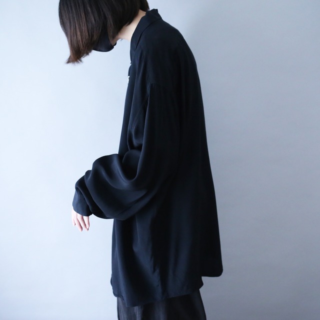 "刺繍" 3-circle art design fly-front minimal mode shirt