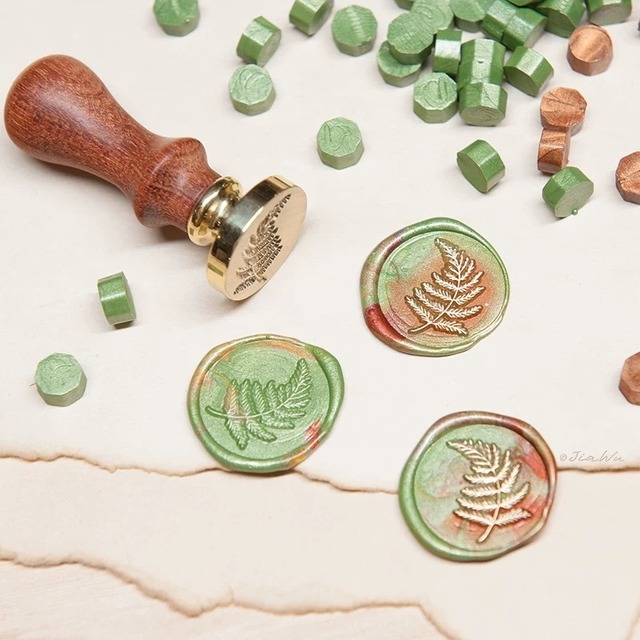 【JWu】Wax Seal Stamp │Fern Leaf 【25mm】