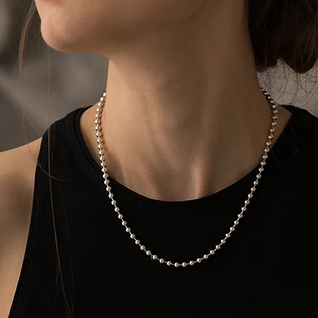 Small beads steel necklaces 123309