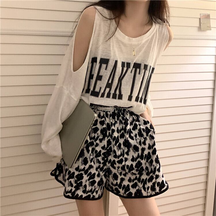 レッドカジュアルサマールーズストラップレスTシャツ ショーツ 夏物 ブルマー モンロー19758773020