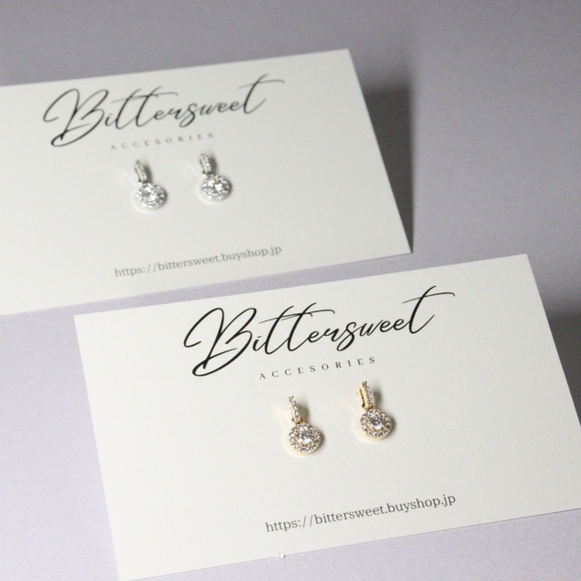 ラインストーンミニピアス　サージカルステンレス使用　低アレルギー　bittersweet
