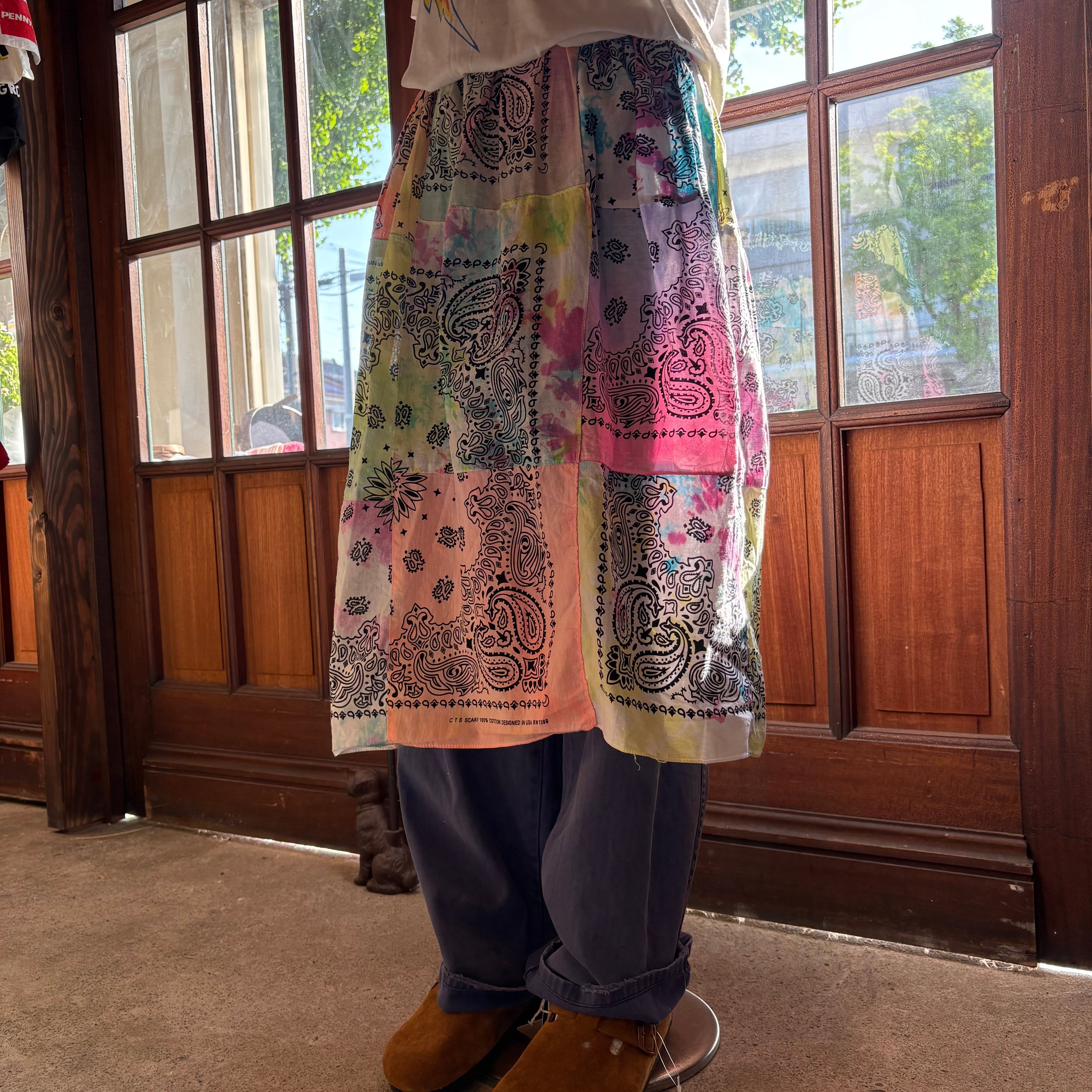Tie Dye Bandana Patchwork Skirt