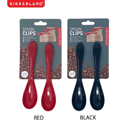 Spoon Clips スプーンクリップ 2個セット レッド ブラック コーヒー 紅茶 計量スプーン キッチン キッカーランド KIKKERLAND DETAIL