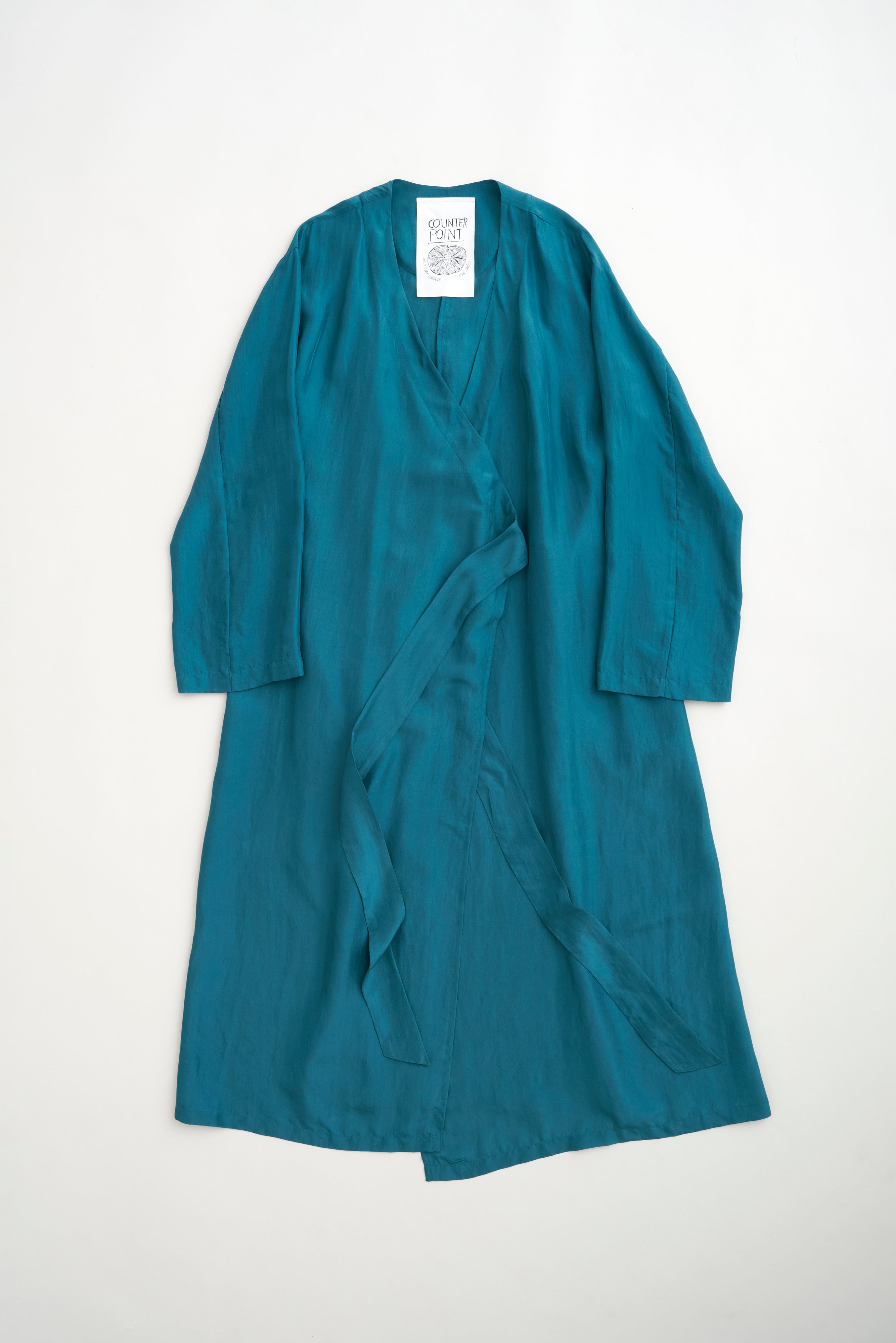 〈 WONDER FULL LIFE 〉NO COLLAR ROBE / forest green