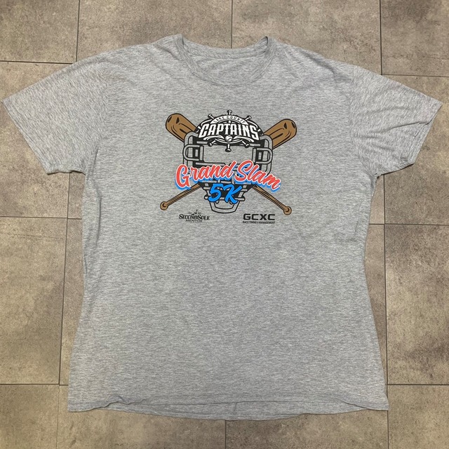 半袖Tシャツ プリントTee スポーツ 野球 ベースボール デザインTシャツ サイズ L相当 グレー