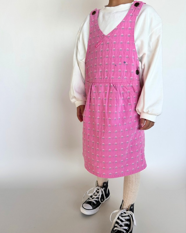 【6T・vintage】USA製 OshKoshフローラルピンクdress