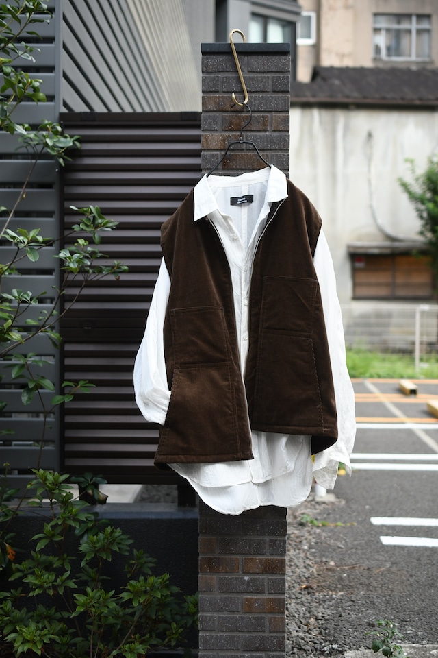 BISOWN / CORDUROY × WO/CA REVERSIBLE VEST (Brown)