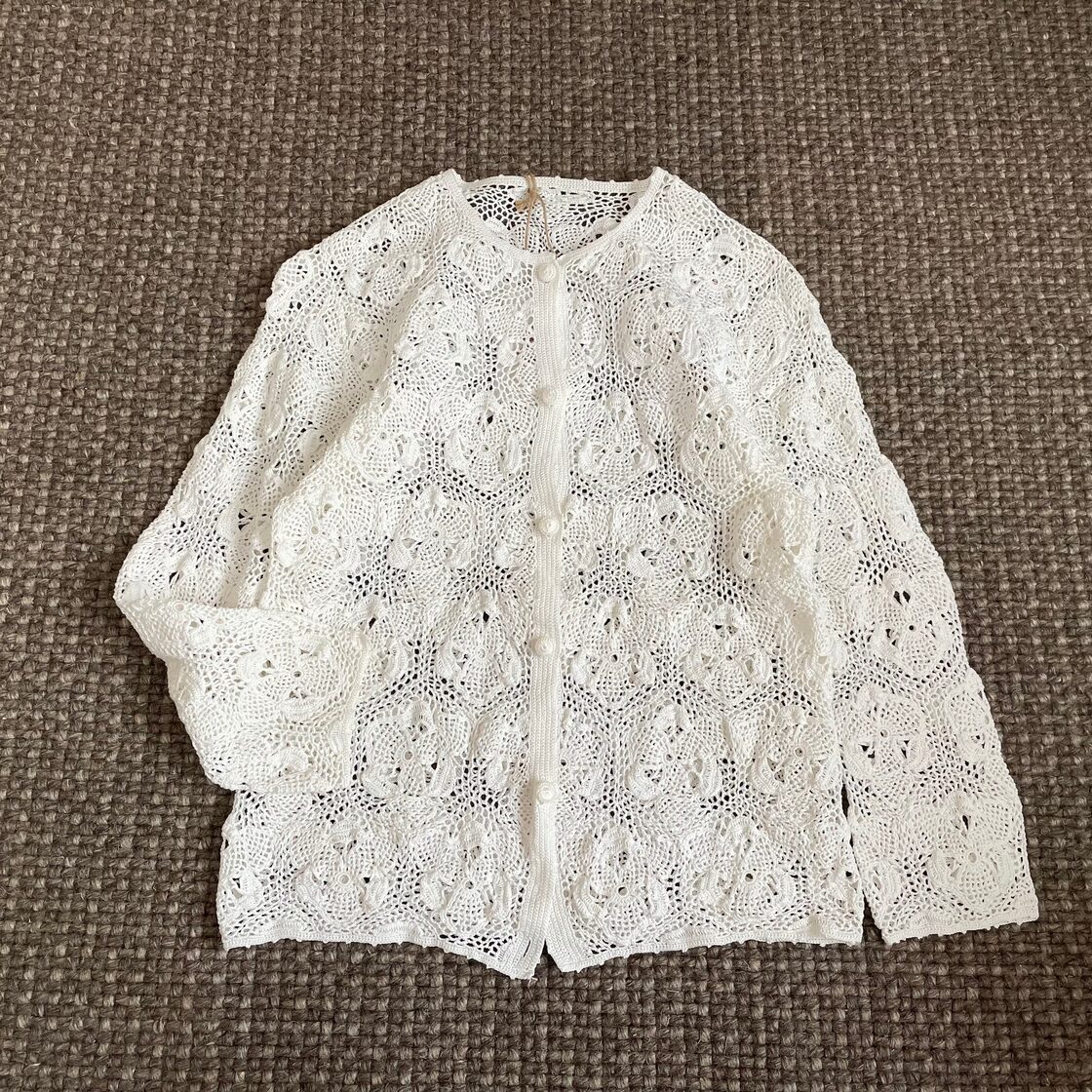 カーディガン 古着 ヴィンテージ ハンドニット クロシェニット | PAY ID