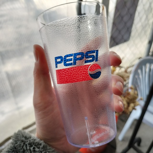 US インパクトタンブラー◆pepsi cola/ペプシコーラ　B◆海外レストラン　コップ　プラスチック　アメリカン雑貨