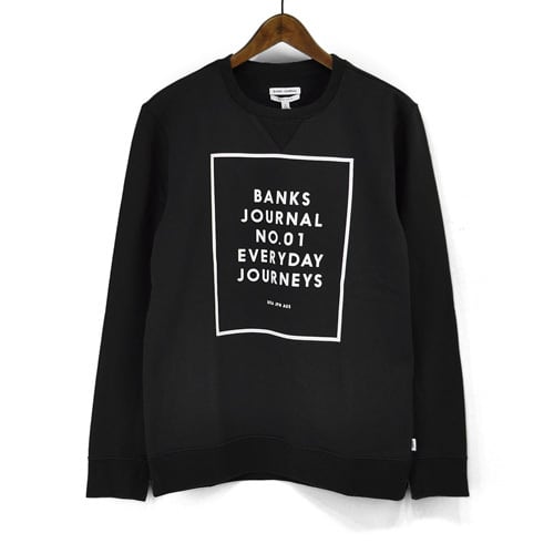 BANKS JOURNAL (バンクスジャーナル) VOLUME FLEECE ロゴプリント スウェット トレーナー ブラック AFL0161 |  FAITH powered by BASE