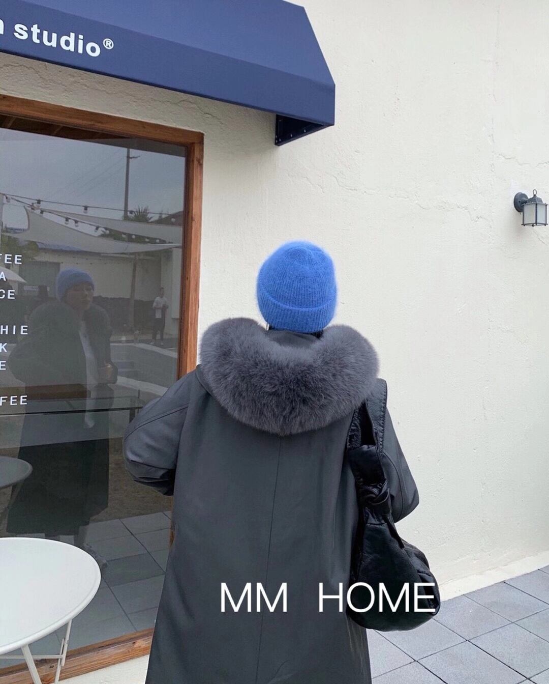 ボリュームファー付き　ロングジャケット　AJ42441-6675