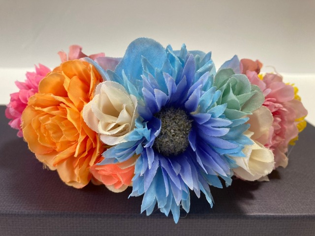 ペット用ヘッドドレス 花かんむり ブルー04 How S It Going