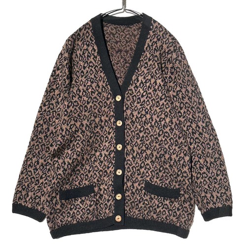 Vintage Leopard Pattern Knit Cardigan [1990s-] Vintage Leopard Cardigan