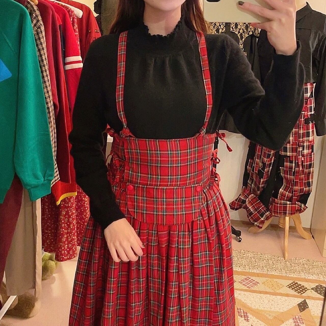 red check ribbon one-piece