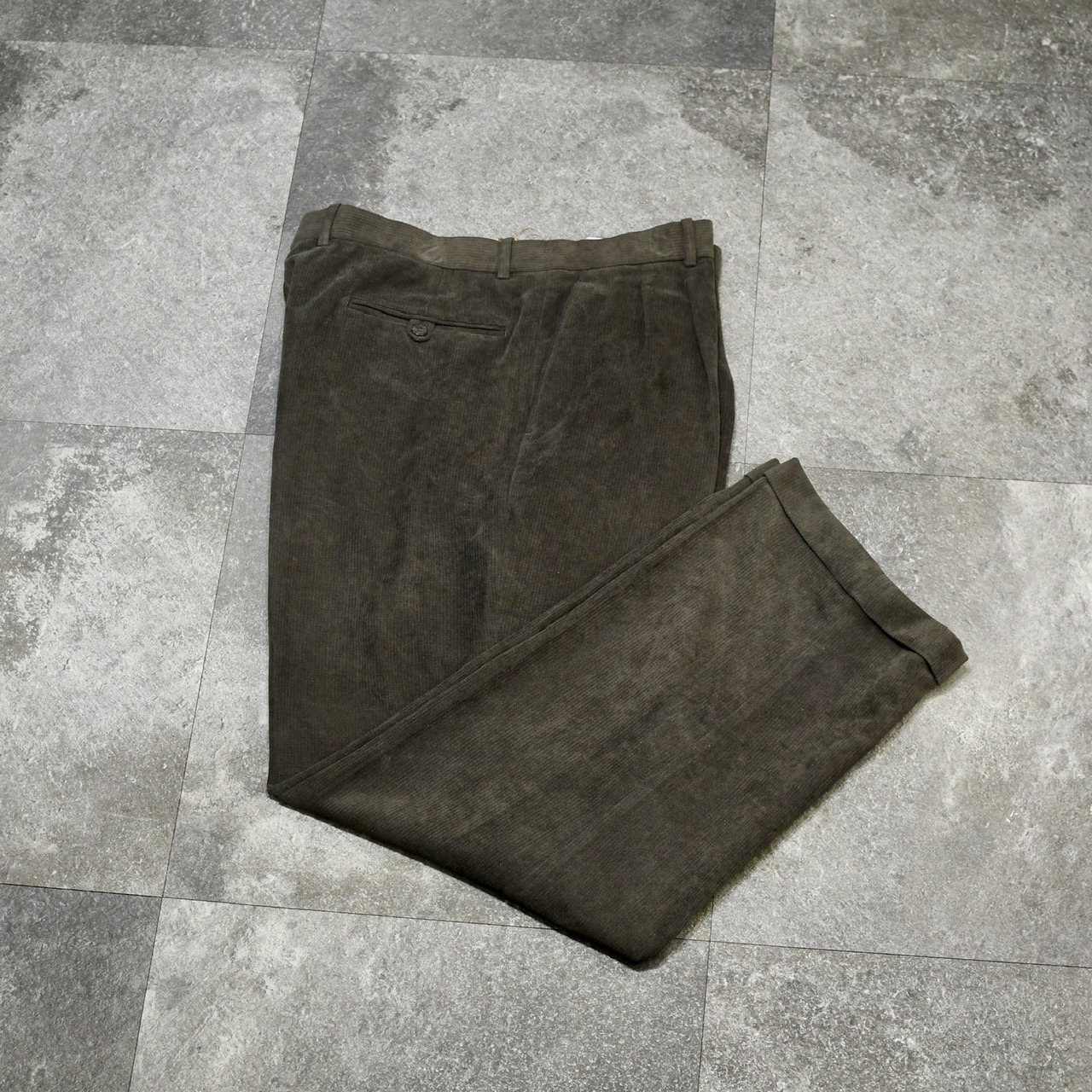 PHAT premium rayon blend velour 2 tuck wide slacks dark brown