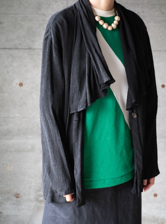 unknown 1980s Black crepe cardigan