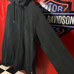 00s OAKLEY フリースジップパーカー 黒 刺繍ロゴ ドローコード オークリー