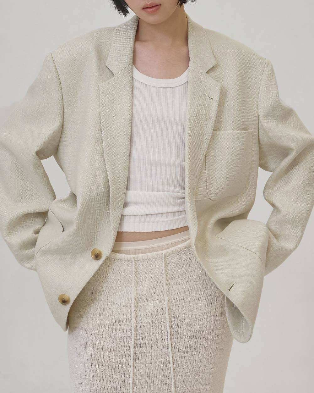 TODAYFUL】Boyfriend Linen Jacket | LASHIC