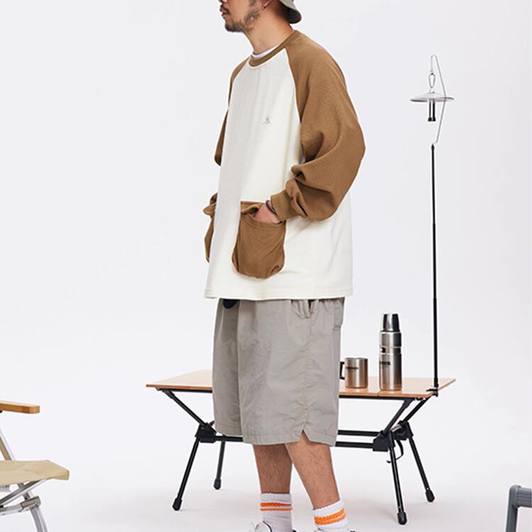 ★CONTRAST COLOR STITCH PULLOVER TOP　　　A0699