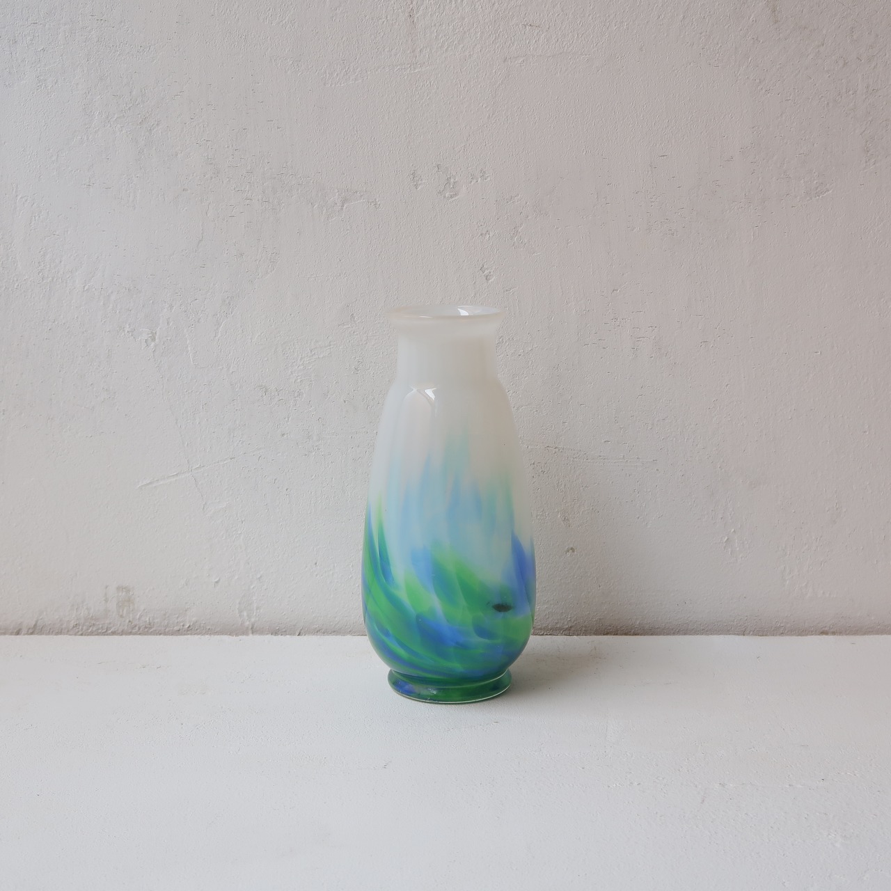 ブルーグリーンマーブルの花瓶