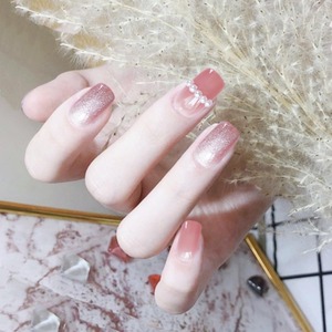 【特価処分】Lwenjing ネイルチップ 24枚入 手作りネイル ショート 春夏 人気 和風 かわいい シンプル おしゃれ 花嫁ネイル 光沢 つけ爪 両面テープ 成人式 入学式 卒業式 結婚式 ネイルチップ Z-209
