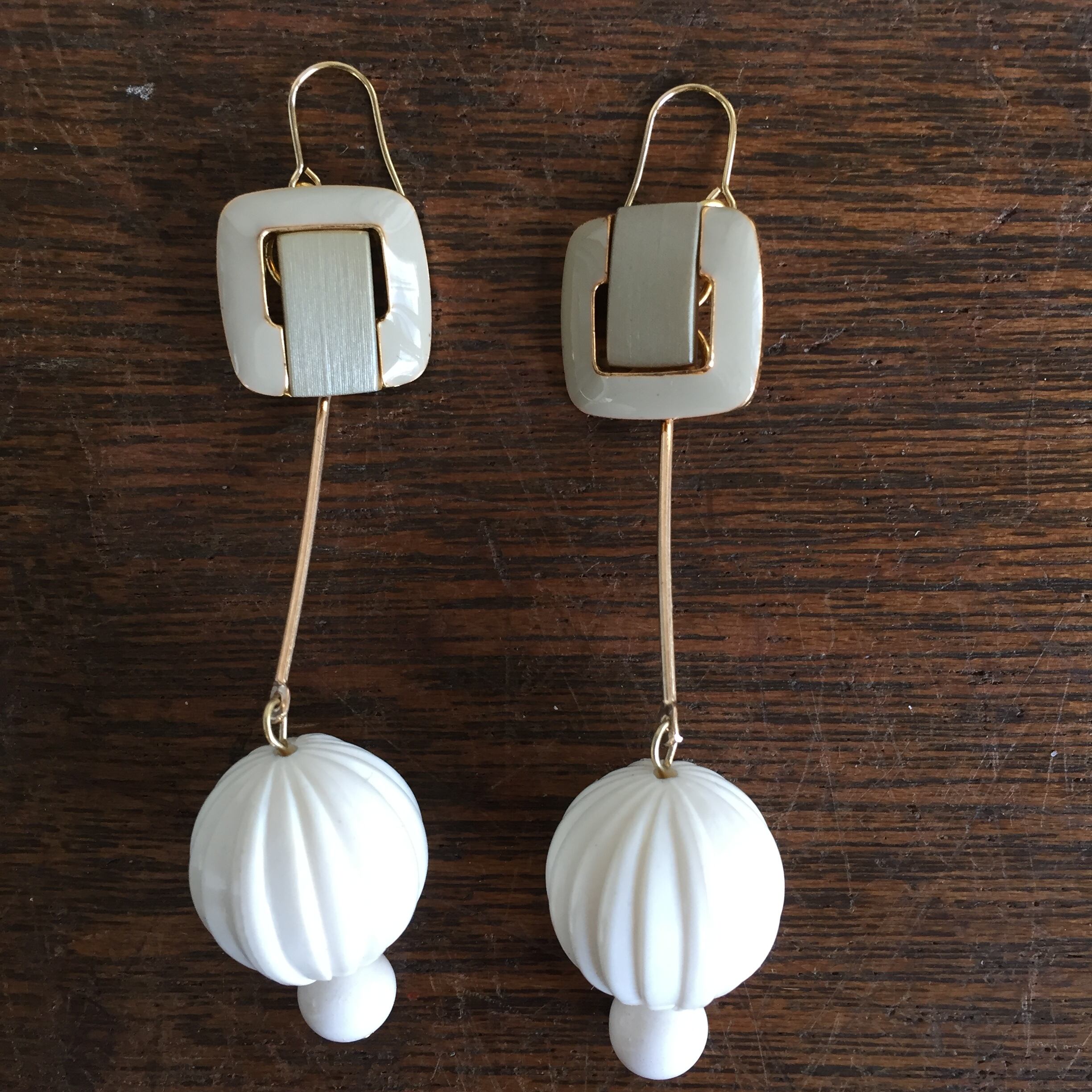 【SALE】メロン玉レトロピアス(vintage part・vintage button)