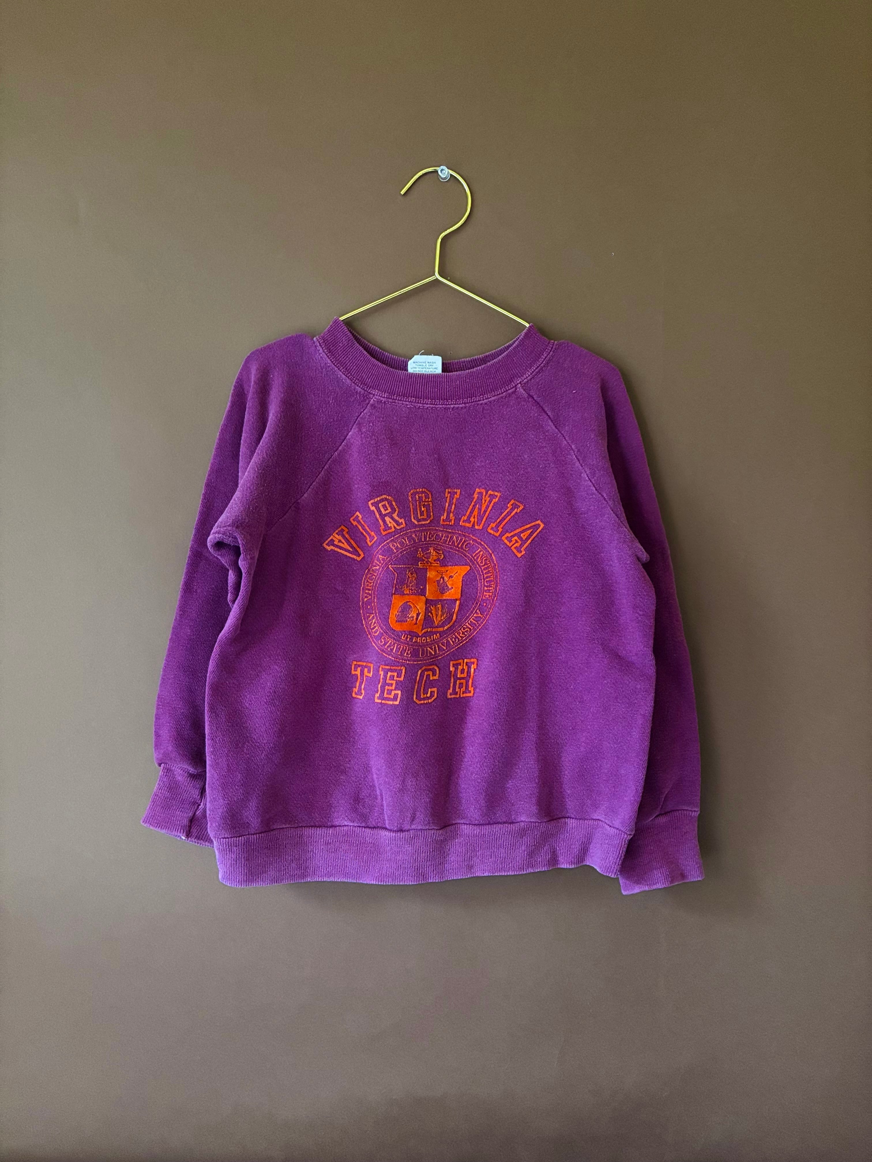 【KIDS vintage】80's Virginia tech sweat . about 5-6y