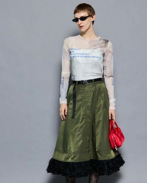 【MAISON SPECIAL】Belted 2way Flower Hem Volume Skirt