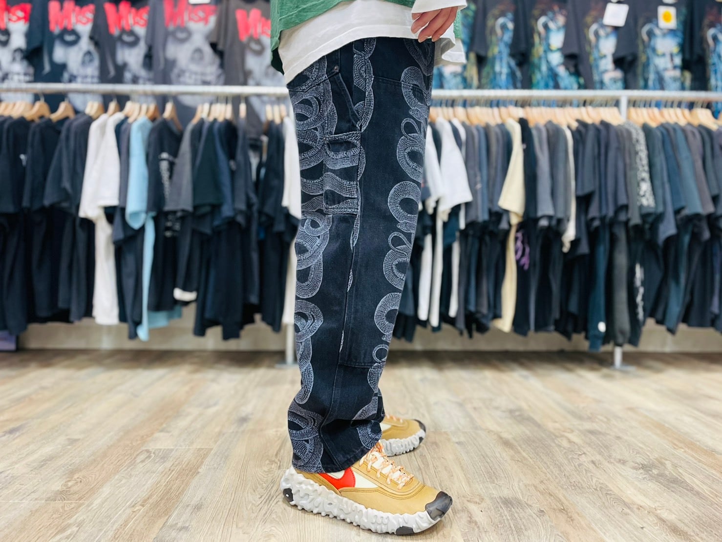 Supreme × 21SS HYSTERIC GLAMOUR Snake Double Knee Denim Painter 