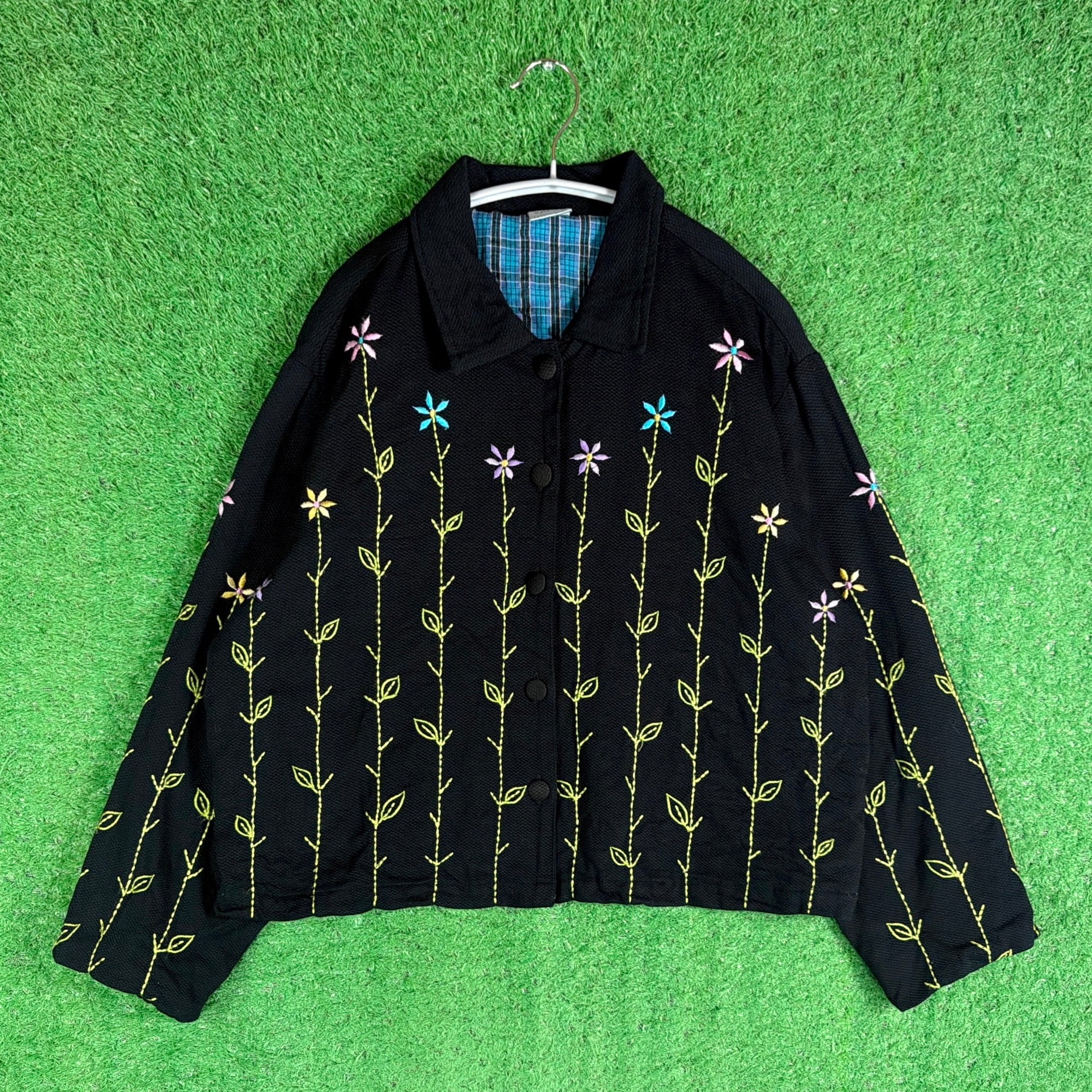 Lady's】 90s 花柄 刺繍 ジャケット / 90年代 古着 レディース N1855