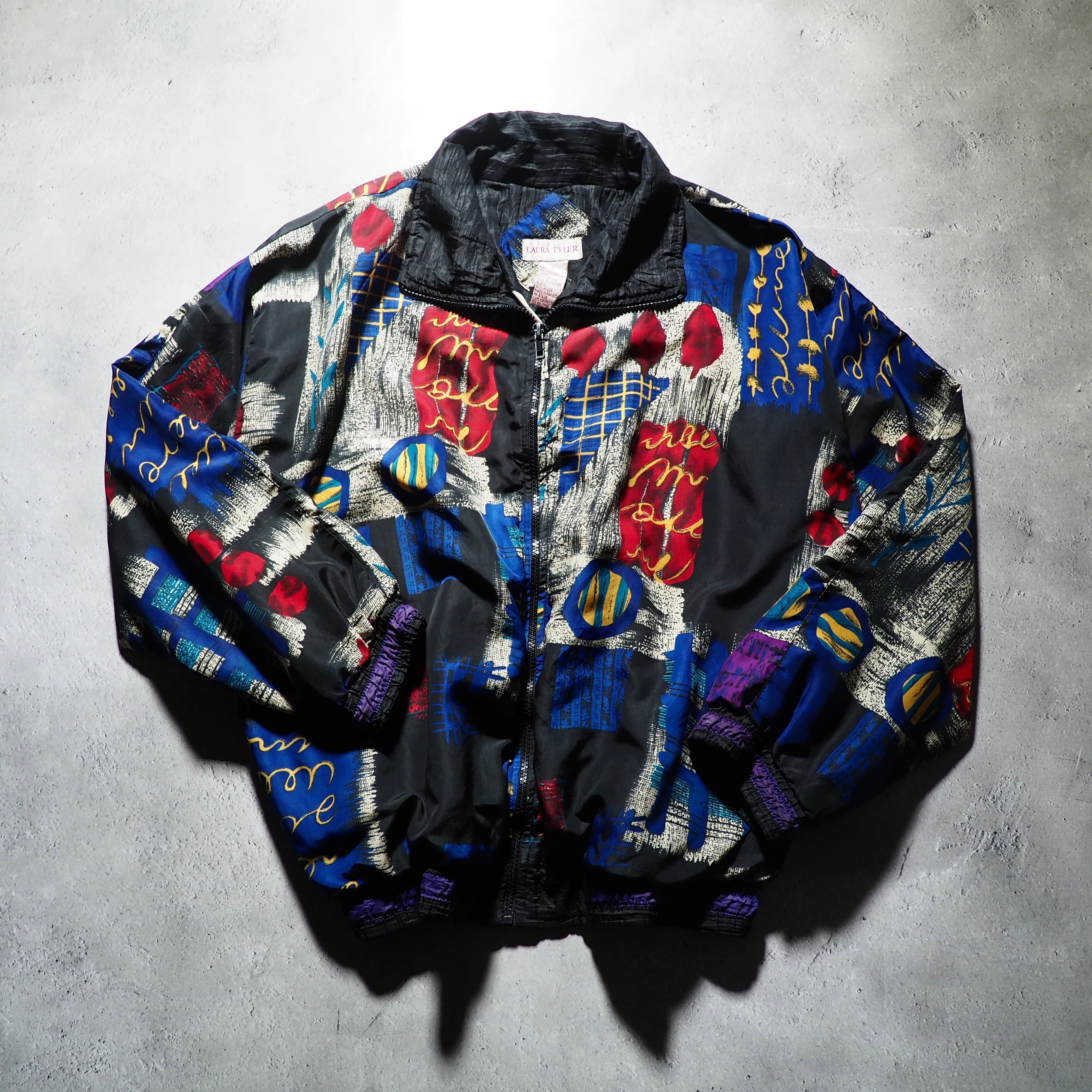 1990s Beautiful modern Art full pattern Design vintage Blouson