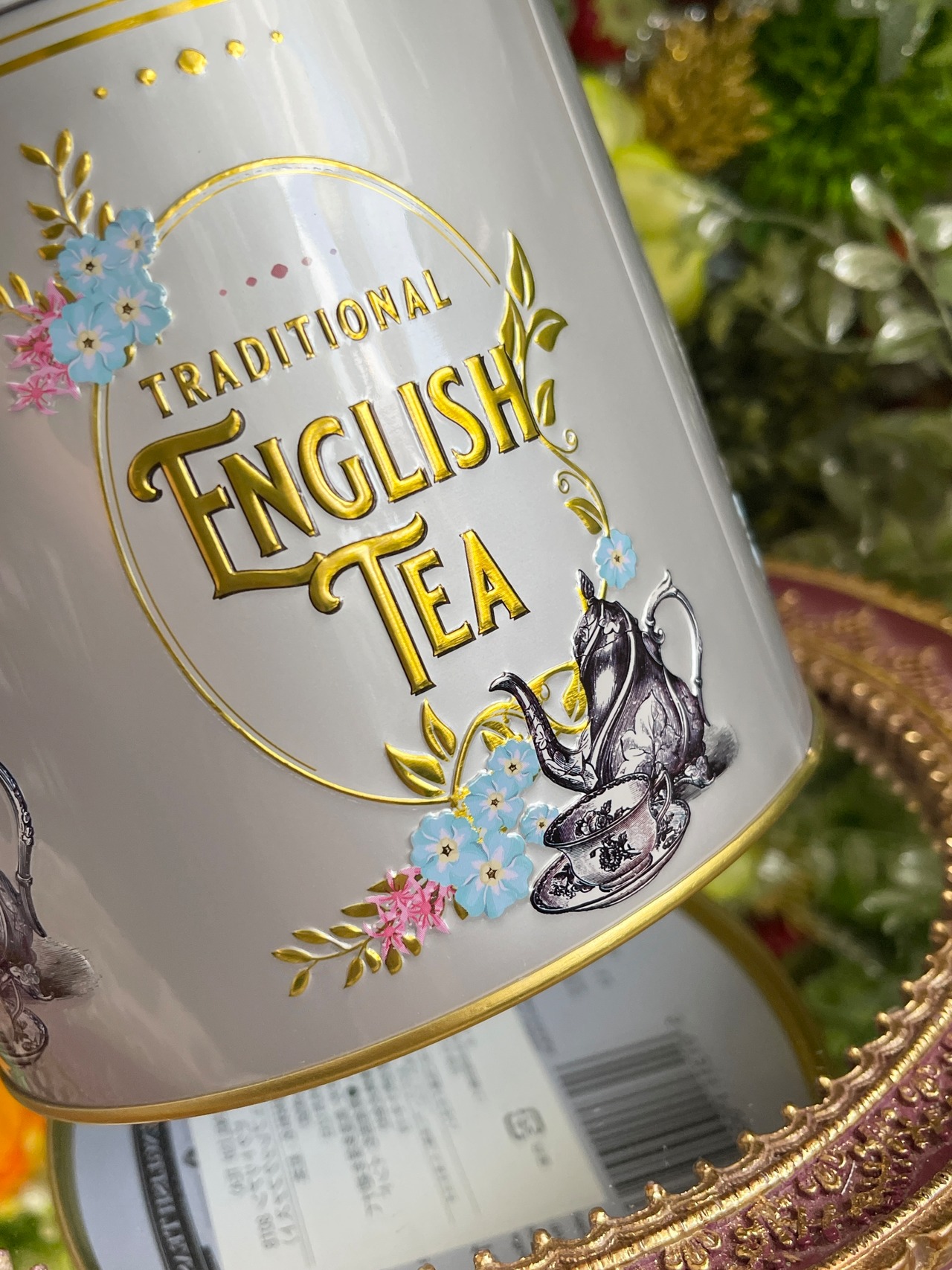 『New English Teas』ヴィンテージヴィクトリアン　シルバー缶（イングリッシュブレックファスト）80ティーバッグの画像07
