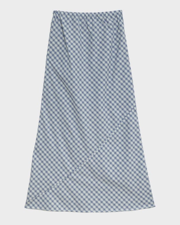 Baserange (ベースレンジ) LARVA SKIRT (BLUE CHECK) | H Nagano