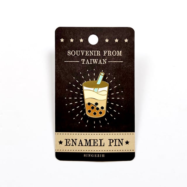 台湾 エナメルピンバッチ(タピオカミルクティー)