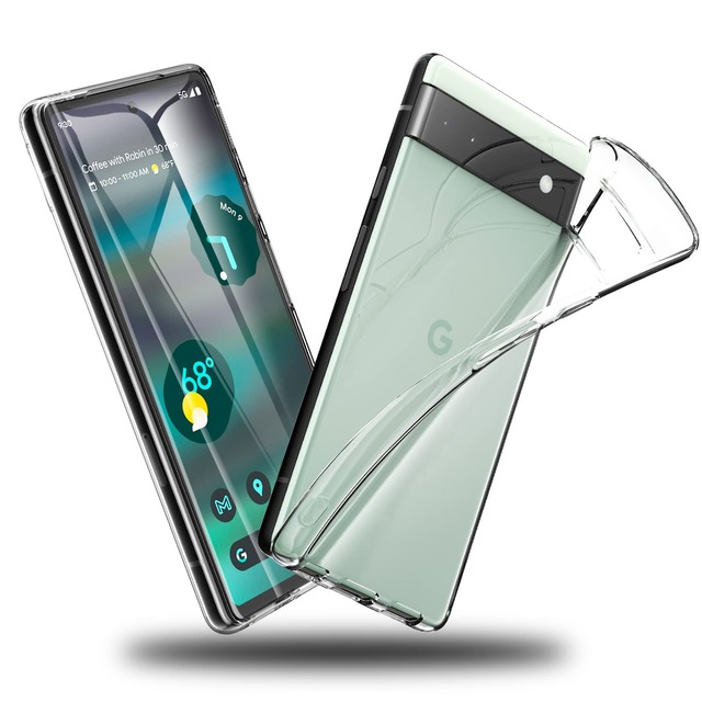 Google Pixel 6a 用 ケース クリア 薄型 ドイツバイエル製TPU素材 超耐衝撃 全透明 黄変防止 レンズ保護 指紋防止 「ストラップホール付き」 ピクセル6a 用カバー クリスタル・クリア