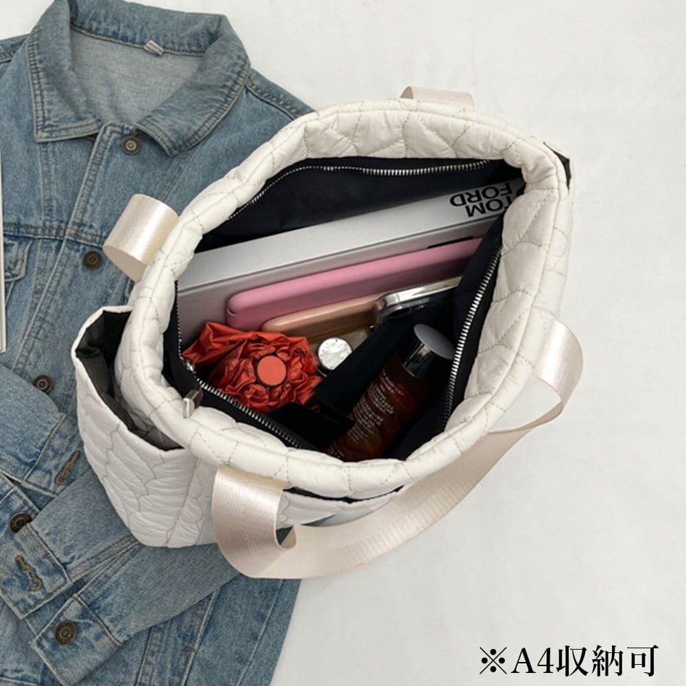 キルティング トートバッグ レディース 秋冬 韓国 大容量 バッグ 大人 かわいい おしゃれ 通勤 通学 カジュアル シンプル 軽量 大人可愛い 大人女子