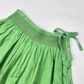 90s 上下 KENZO ケンゾー リネン混 半袖 ブラウス スカート M/グリーン レディース 希少レア ビンテージ
