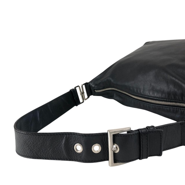 PRADA プラダ ショルダーバッグ ブラック レザー ホーボーバッグ vintage ヴィンテージ オールド d2egiw
