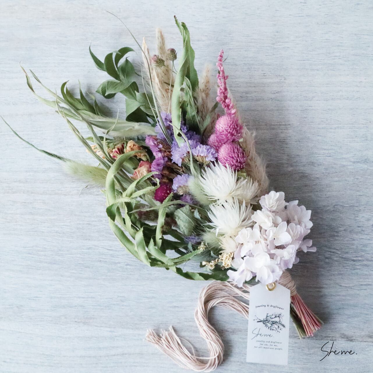 web限定商品・一点物】No.40 ドライフラワースワッグ | She me.