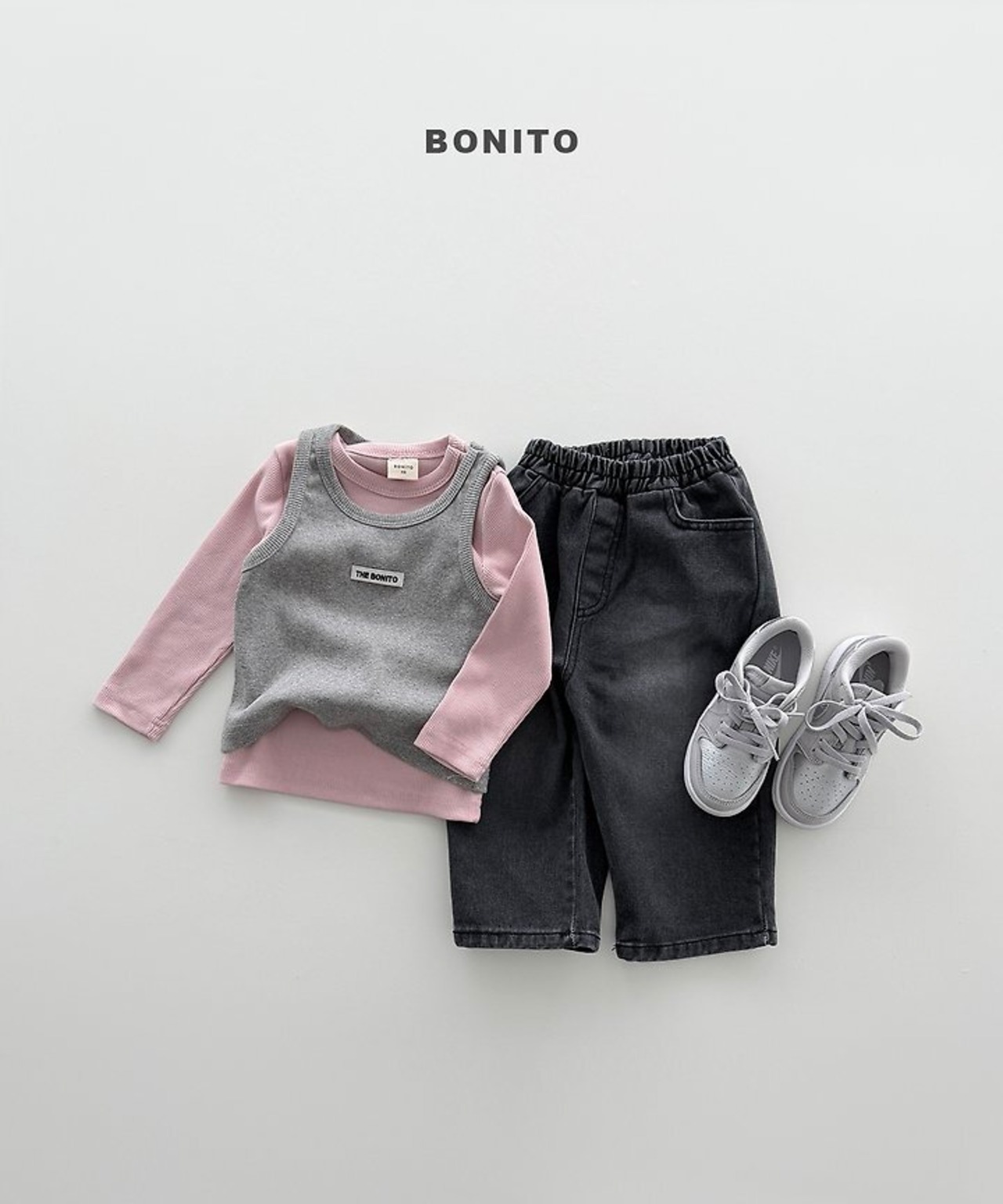 韓国子供服 / BONITO / 26Autumn / カラフルリブTシャツ / 秋服 *12M~JM *