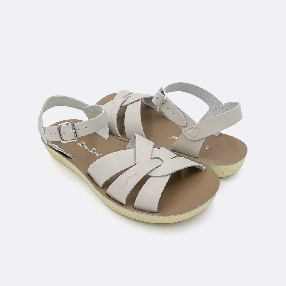 〈 Saltwater Sandal 〉 海でも履けるレザーサンダル "Swimmer" / Stone / 20?22.5cm